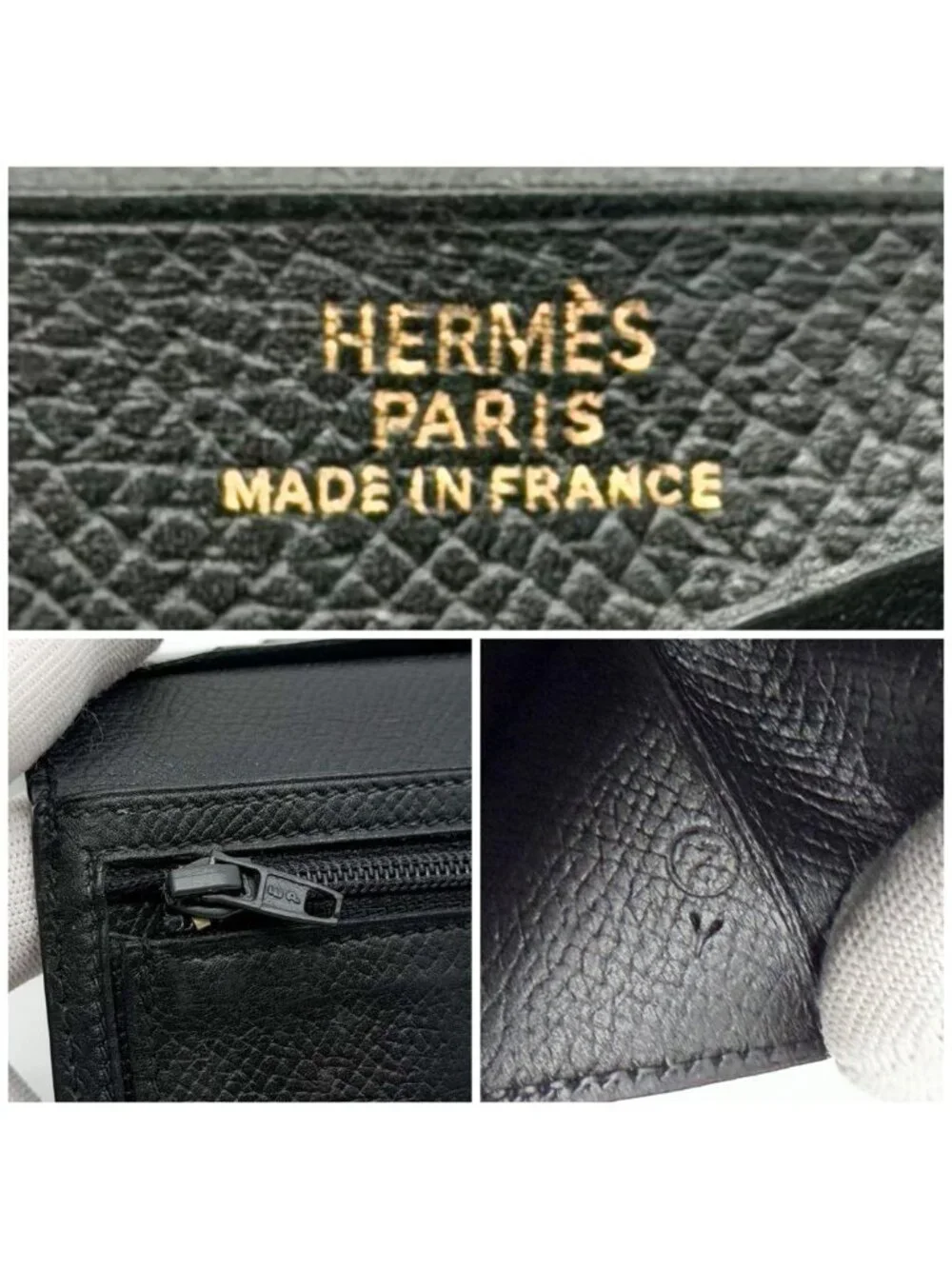 Hermes Bearn Classic Veau Epsom Black Bifold Wallet